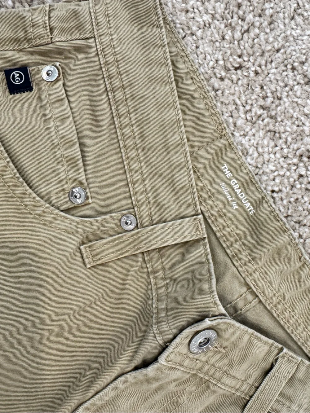 AG Adriano Goldschmied Men's Tan Flat Front Shorts